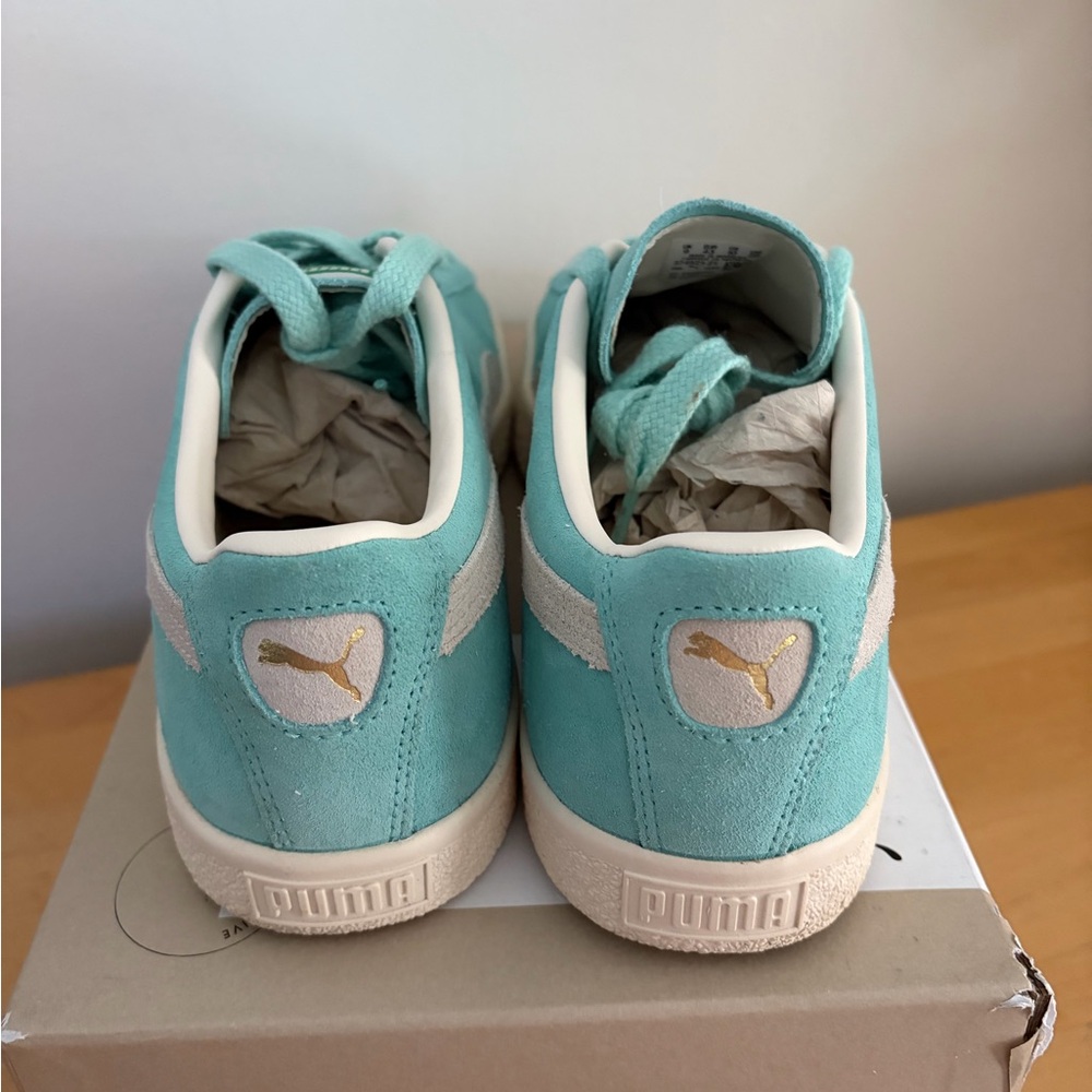 Puma Hommes Suede VTG Sneakers Mint - Picture 4 of 8